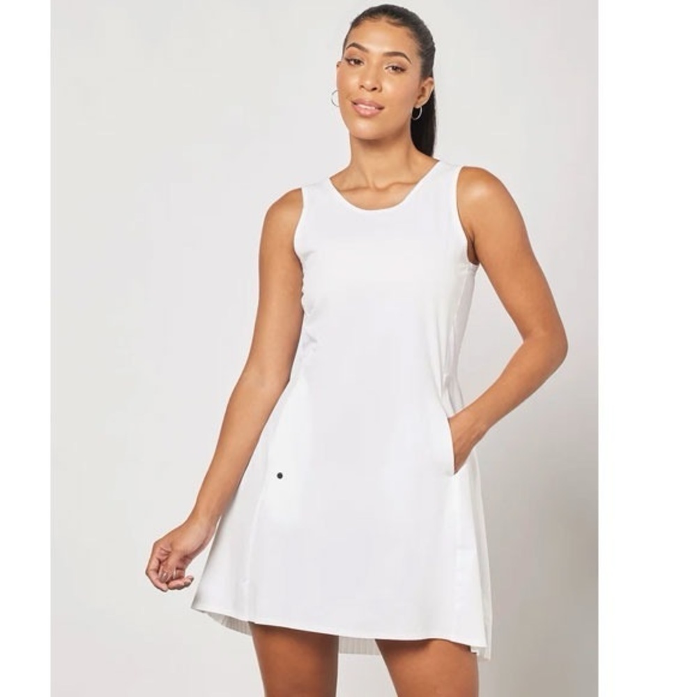 Nike Women`s Sleeveless Dri-fit Ace Golf Sun Dress Light White Size Large